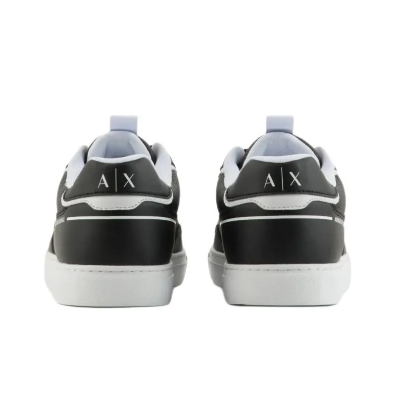 ARMANI EXCHANGEAE Low Top Skateboard Shoes Men's Black White-4