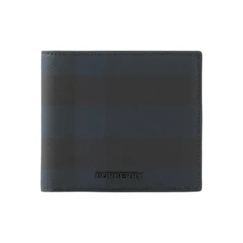 Burberry Polyurethane Wallets Coin Purses Men's Marine Blue