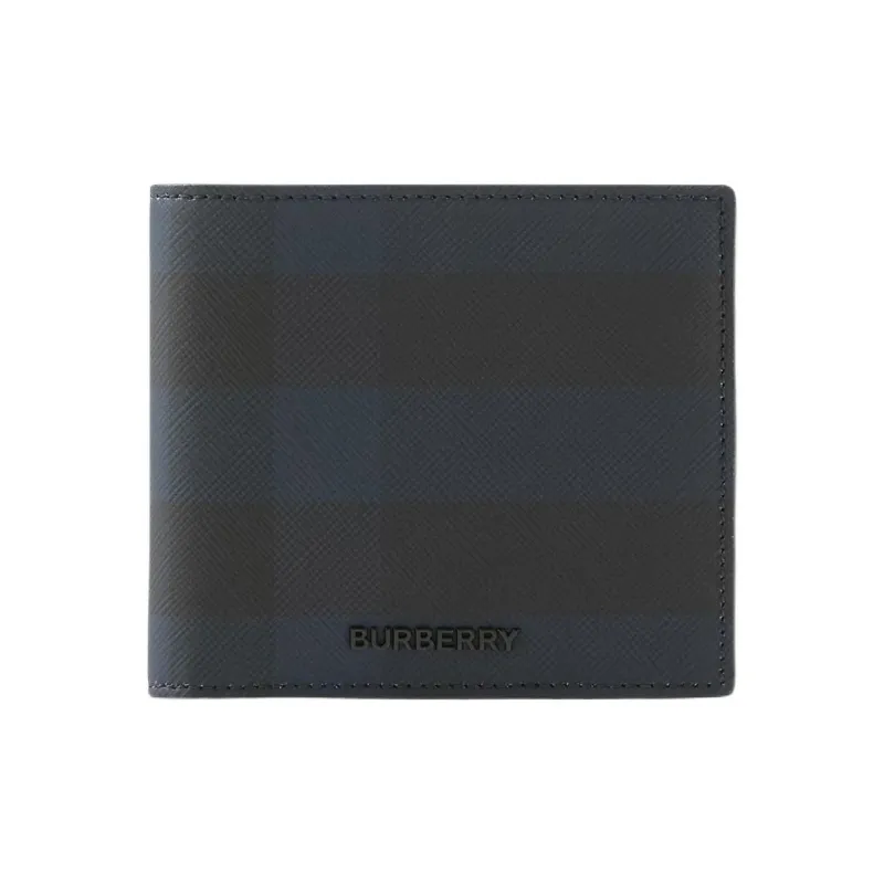 Burberry Polyurethane Wallets Coin Purses Men's Marine Blue-0