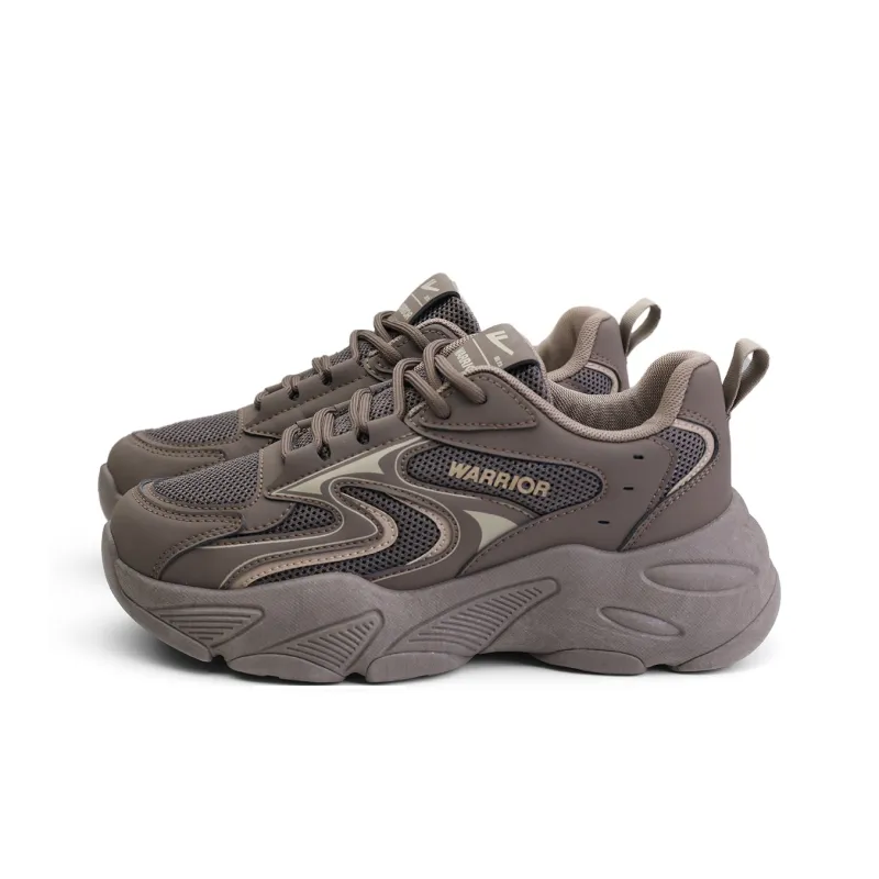 Warrior Mesh Casual Shoes Anti-Slip Wear-Resistant Breathable Lightweight Low-Top Chunky Sneakers Women's-1