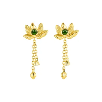 MAMADESHOUHU Hetian Jade Earrings Jasper Women's