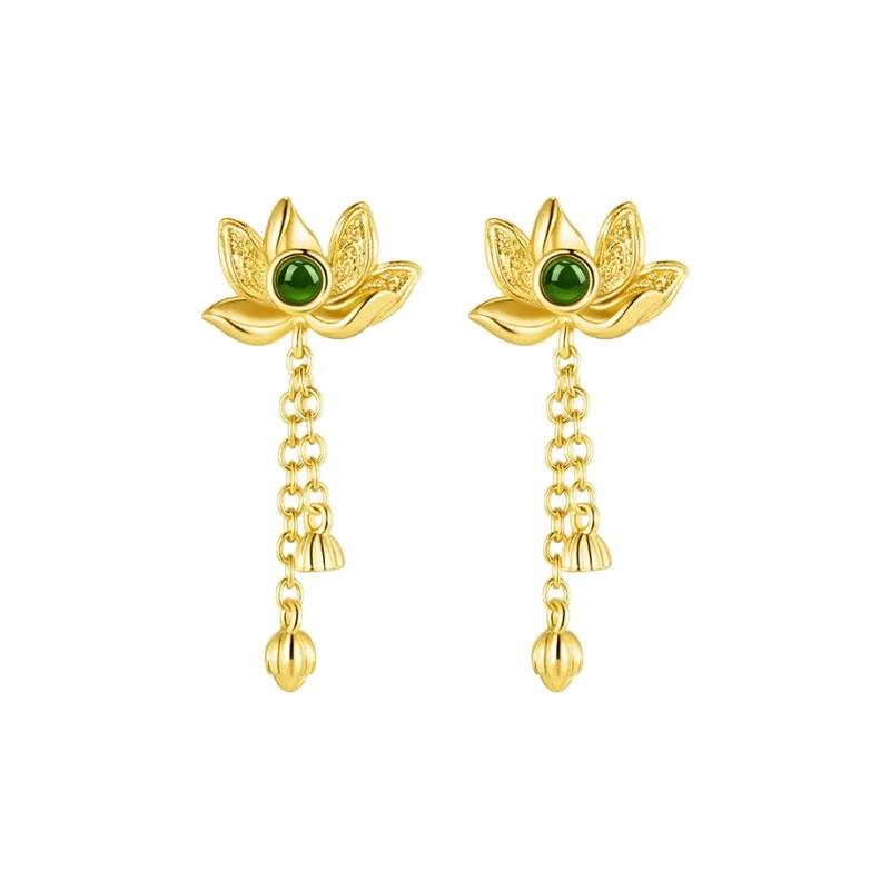 MAMADESHOUHU Hetian Jade Earrings Jasper Women's-0