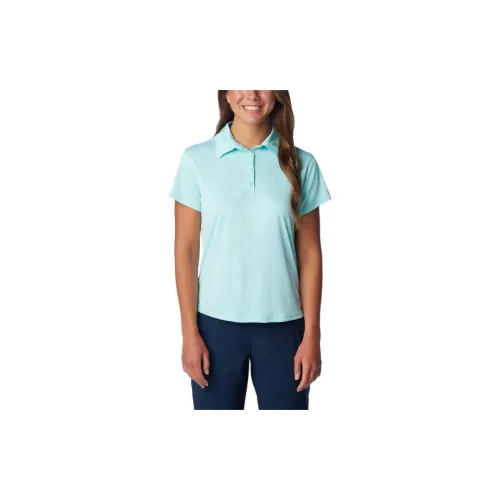 Columbia Tech Trail Polo Shirts Women's Light Blue