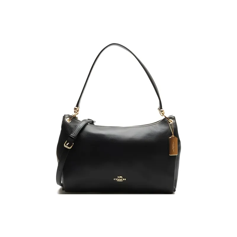 COACH Mia Pebbled Leather Handbag Shoulder Bag Crossbody Bag Large Size Women's Black-1