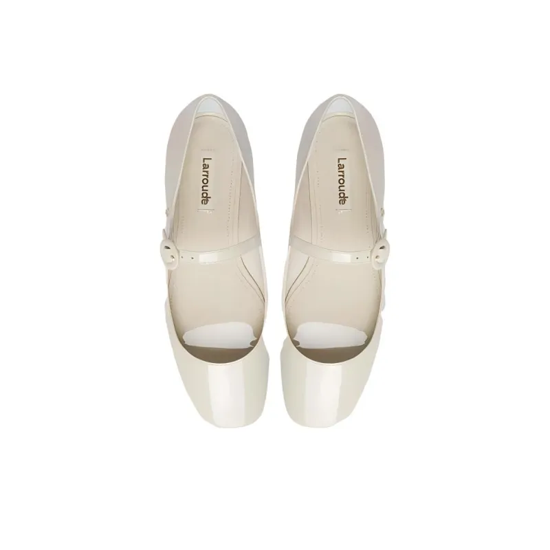 Larroude Blair Mary Jane Shoes Women's Ivory White-3