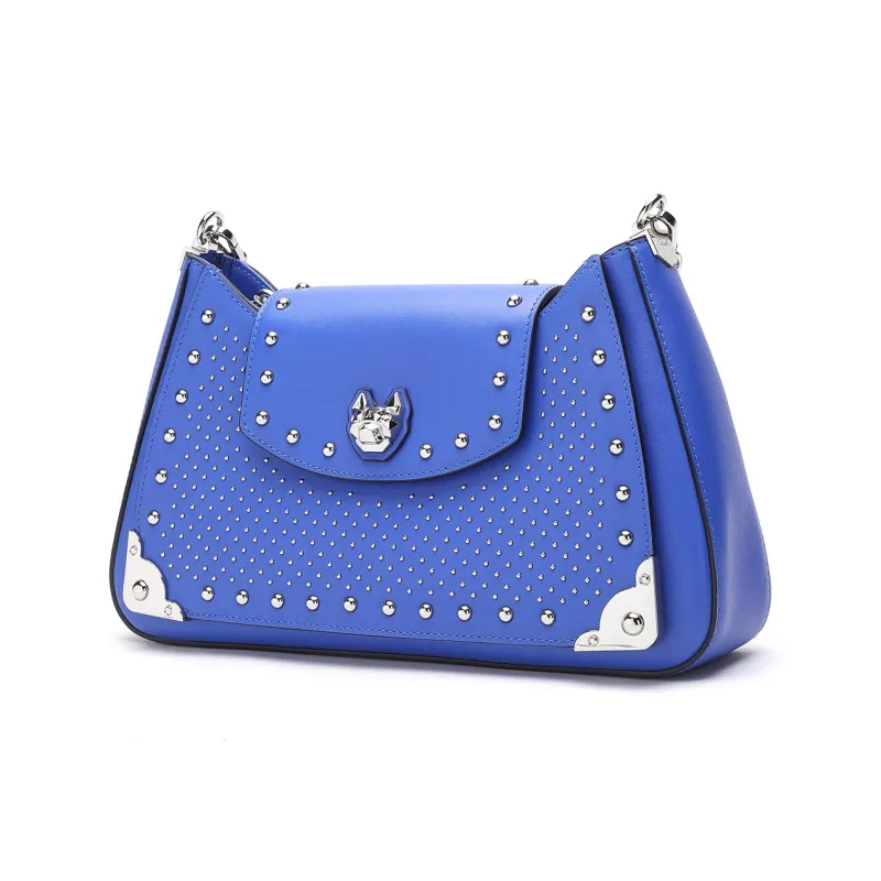 Miguel Vieira Cow Leather One Shoulder Handbag Regular Women's Black/Blue/Red-8