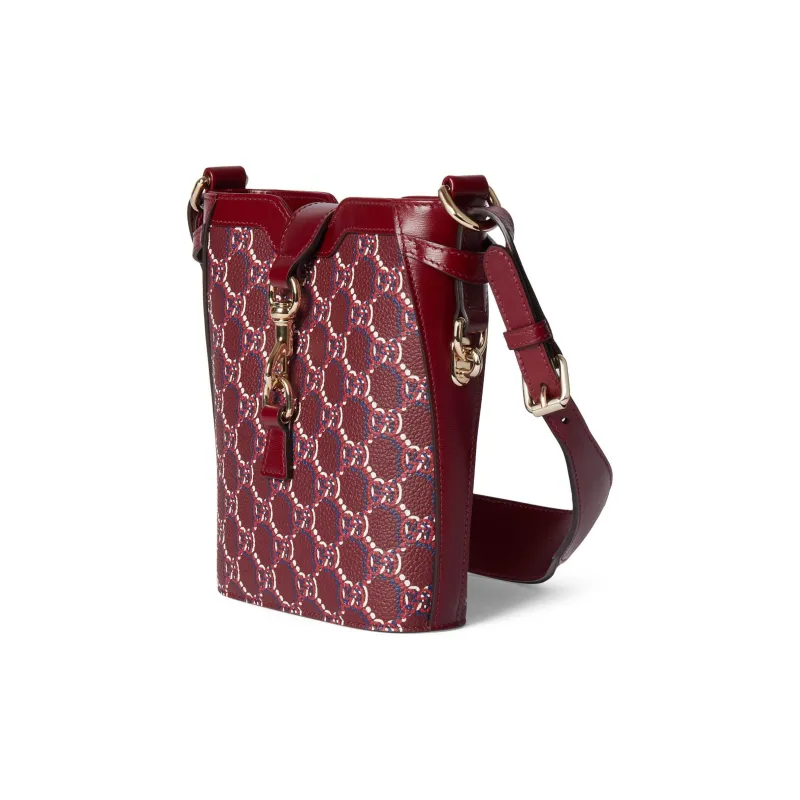 GUCCI Leather Bucket Bags Shoulder Bag Crossbody Bag Mini Women's Red-1