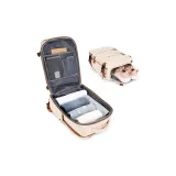 Ecru & Brown Upgraded (with Wet-Dry Separation Pocket, Independent Shoe Compartment, Individual Laptop Compartment)