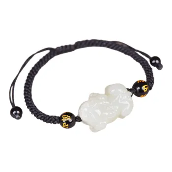 Jing Ruyu Bracelets Pale Greenish White Jade Unisex