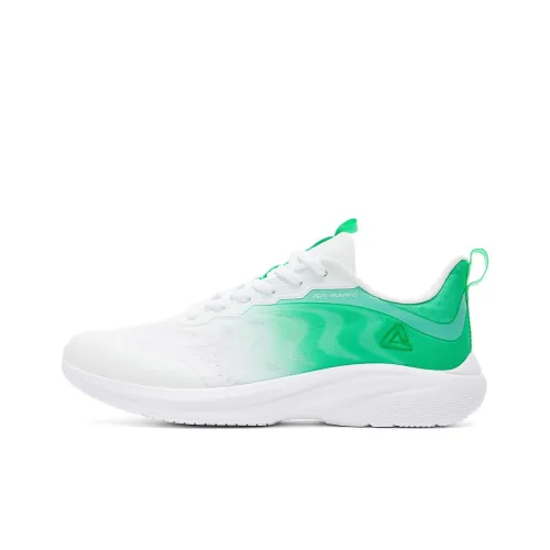 PEAK Running Shoes Men Low-Top Large White/Heart Green