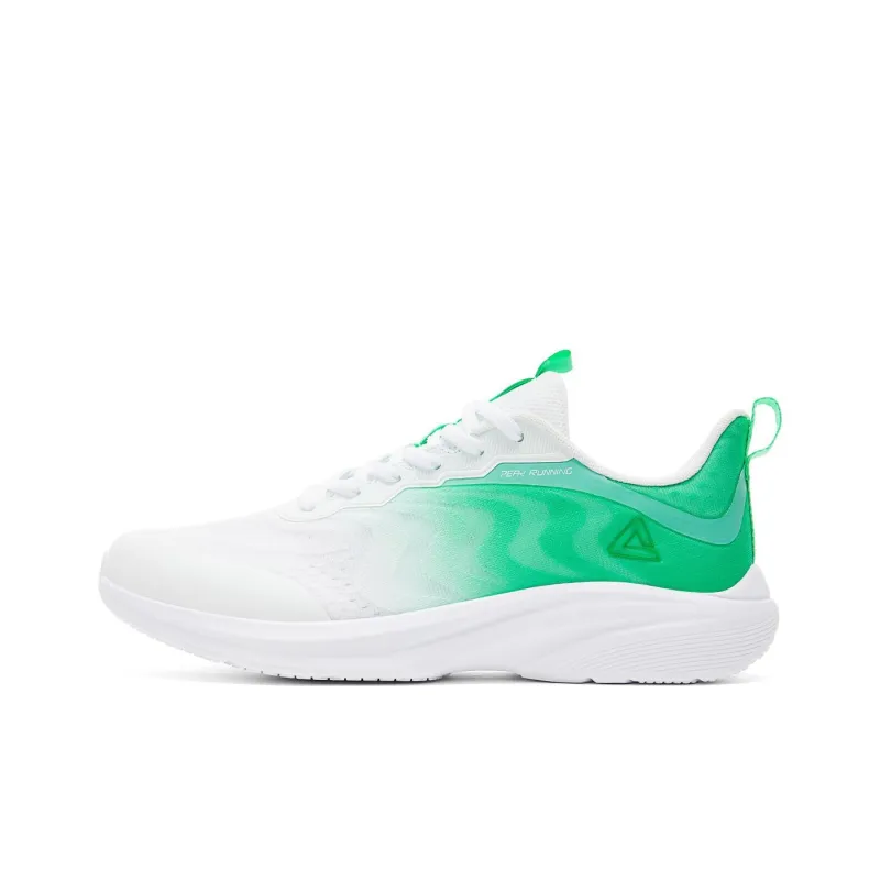 PEAK Abrasion Resistant Breathable Low Top Casual Running Shoes Men's White Green-0