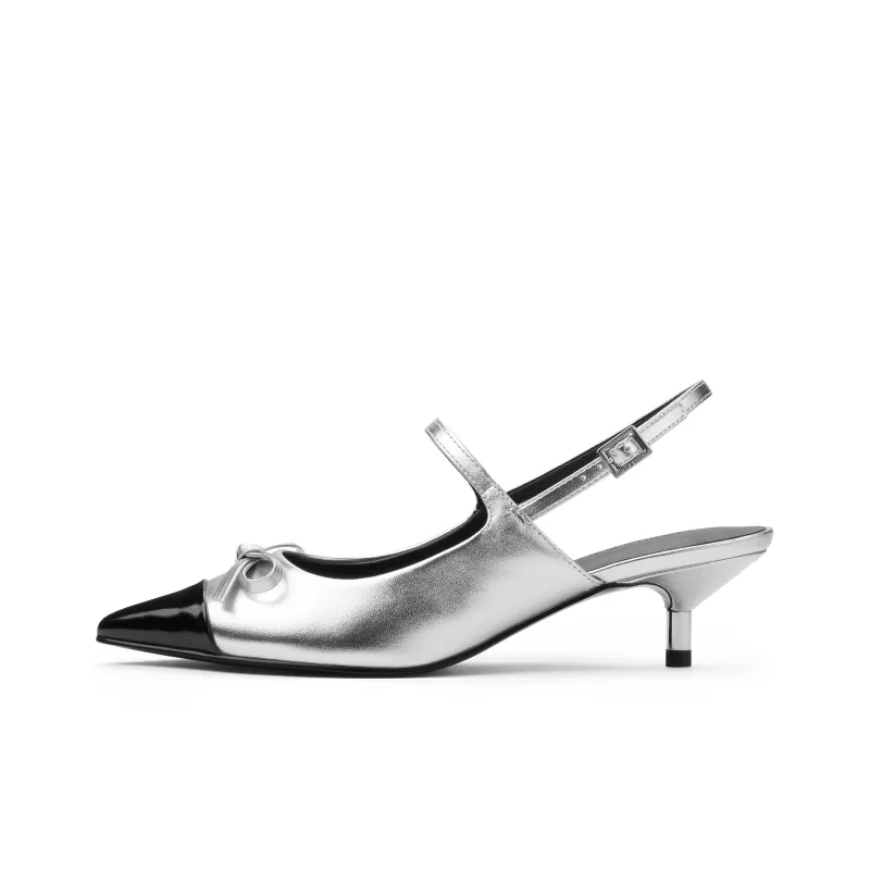 CHARLES&KEITH Small CK Bowknot New Chinese Style Casual Single Shoes 5.3cm Women's-6