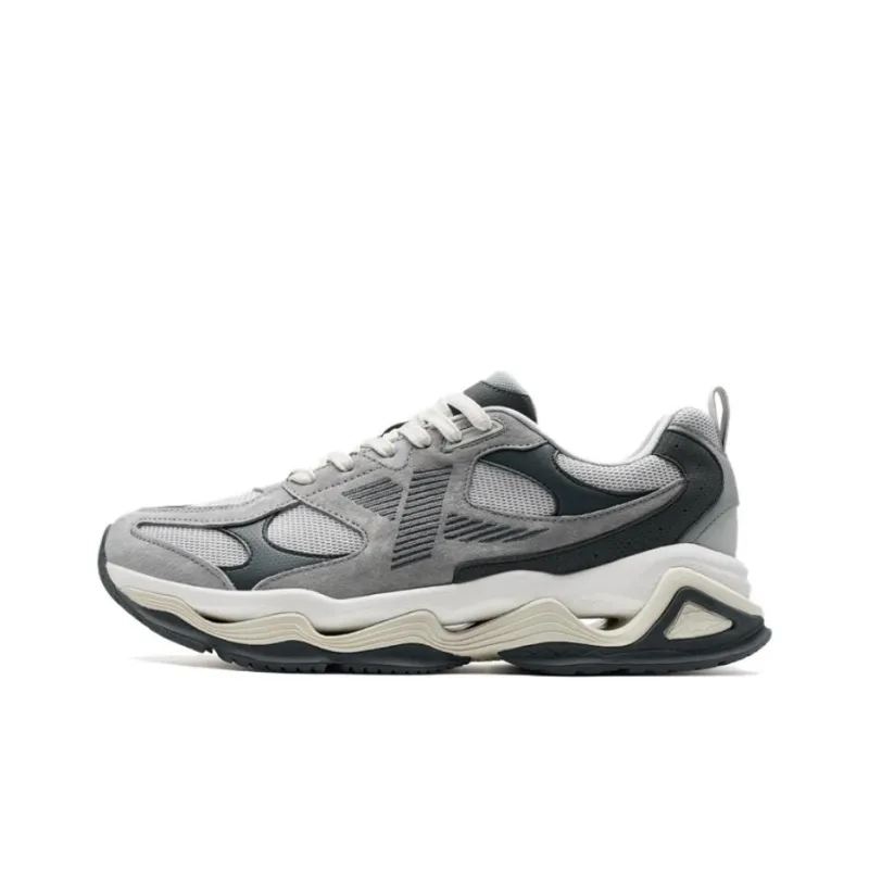 XTEP Roaming And Singing Cushioning Wear Resistant Low Top Casual Shoes Men's Gray-0