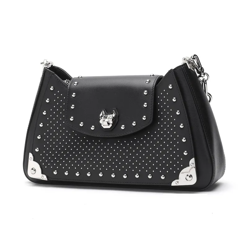 Miguel Vieira Cow Leather One Shoulder Handbag Regular Women's Black/Blue/Red-2