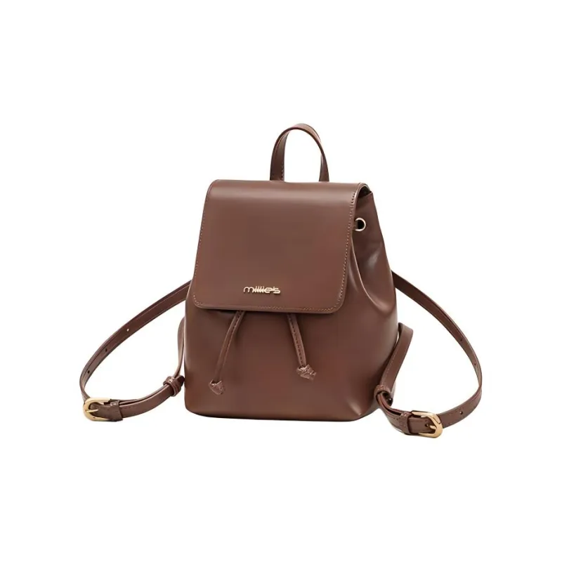 MILLIE'S Cow Leather With Synthetic Leather Backpack Women's Vintage Brown-5