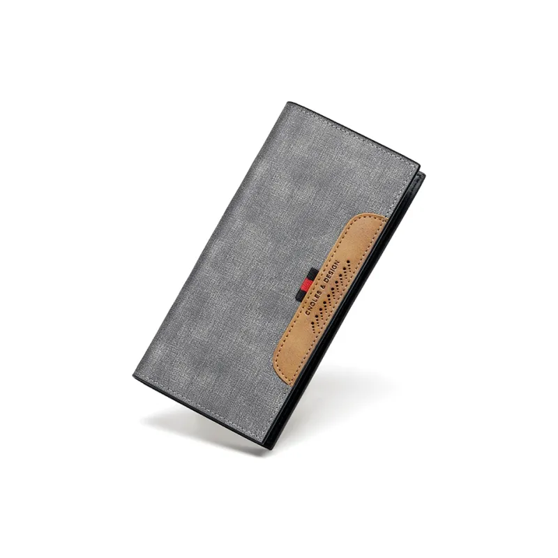CNOLES Synthetic Leather Wallets Card Holders Men's Dreamy Gray-4