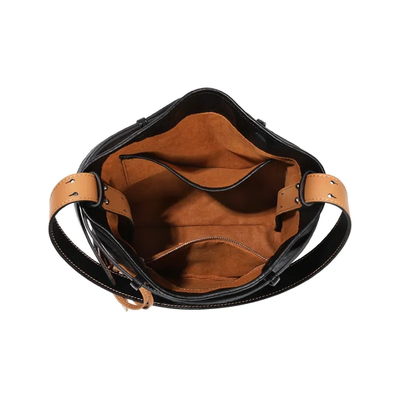 COWEC YCAKI Fabric Women's Bag Medium Size Women's Black/Denim Blue/Black Jacquard-4