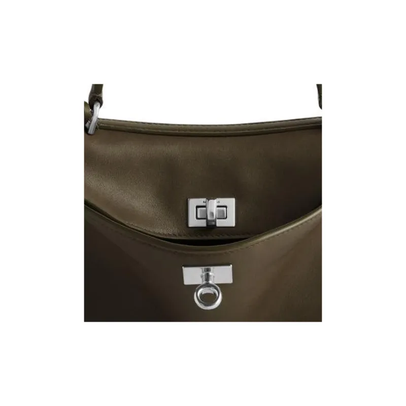 Balenciaga Smooth Calf Leather Shoulder Bag Crossbody Bag Handbag Mini Women's Dark Green-5