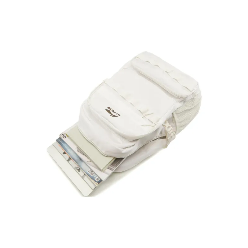 LiNing Polyester Backpack Unisex Ivory-4