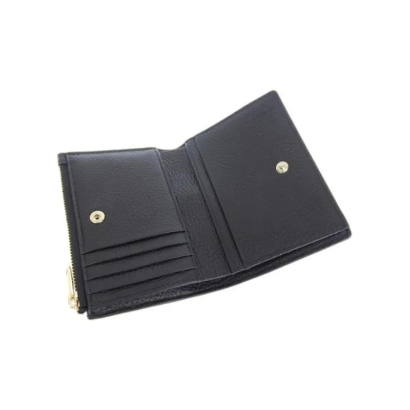 Furla Leather Wallet Small Size Women's Black-4
