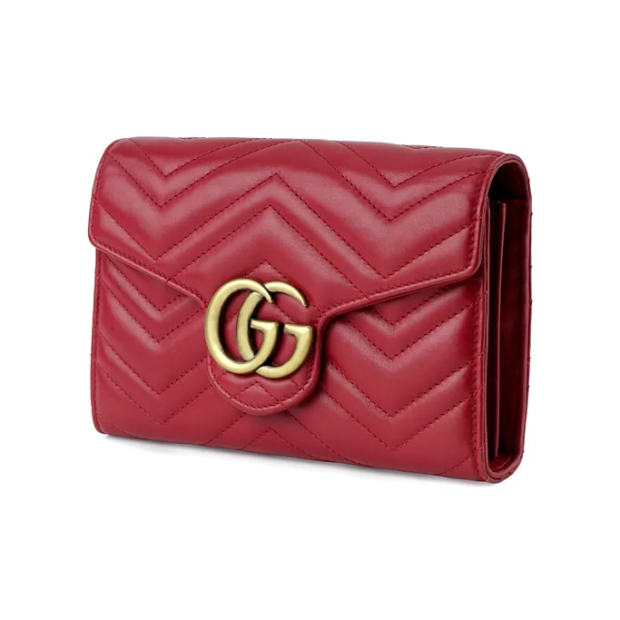 GUCCI Leather Envelope Bag Shoulder Bag Crossbody Bag Regular Women's Red-2