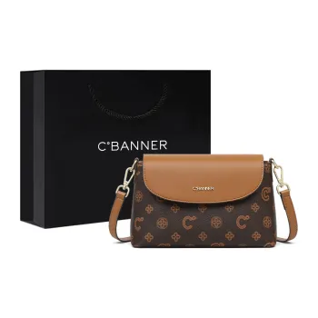 C°BANNER Synthetic Leather One Shoulder Crossbody Small Square Bag Regular Women's Coffee