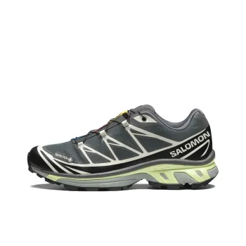 SALOMON XT 6 Anti Slip And Wear Resistant Water Resistant Low Top Running Shoes Unisex Urban Gray Black Lime Cream