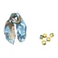 Light Blue/Beige+Random Silk Scarf Clip