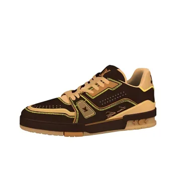 LOUIS VUITTON Low-Top Skateboard Shoes Men's Dark Brown