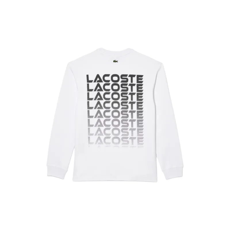 LACOSTE Long Sleeved Relaxed Fit Branded T Shirt Sweatshirt Men's White-1