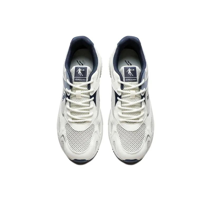QIAODAN Durable Breathable Low Top Casual Running Shoes Men's White Blue-2