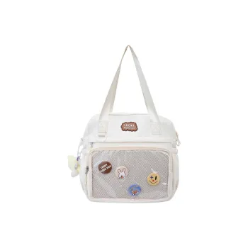BALANG Polyester-Cotton Blend Double-Shoulder Handbag Shoulder Bag Women's White/Black/Yellow/Khaki/Purple/Blue