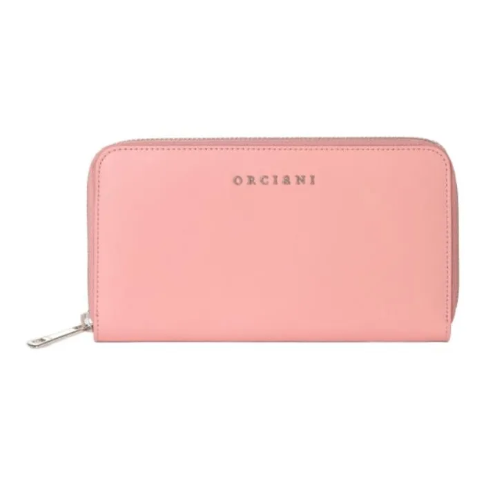 ORCIANI Smooth Leather Wallet Large Size Women's Pink-0