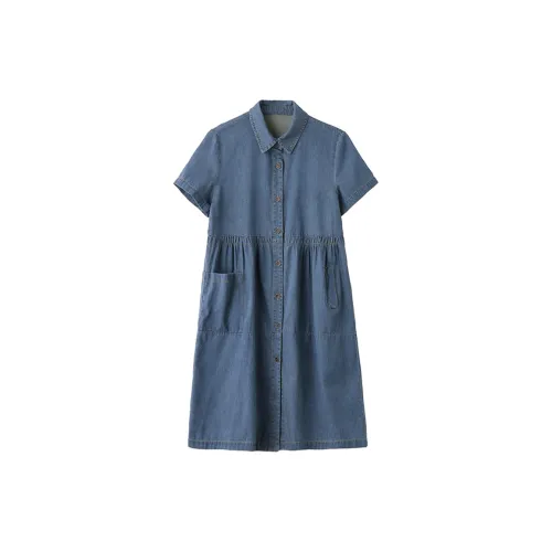 Mula Short-Sleeved Dresses Women's Denim Blue