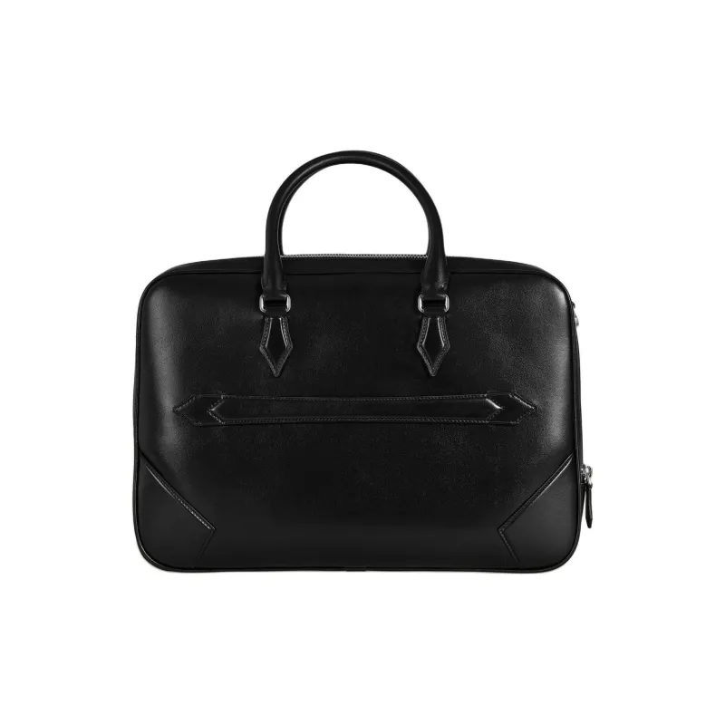 MONTBLANC Calfskin Shoulder Bag, Crossbody Bag, Handbag, Briefcase Large Size Men's Black-3