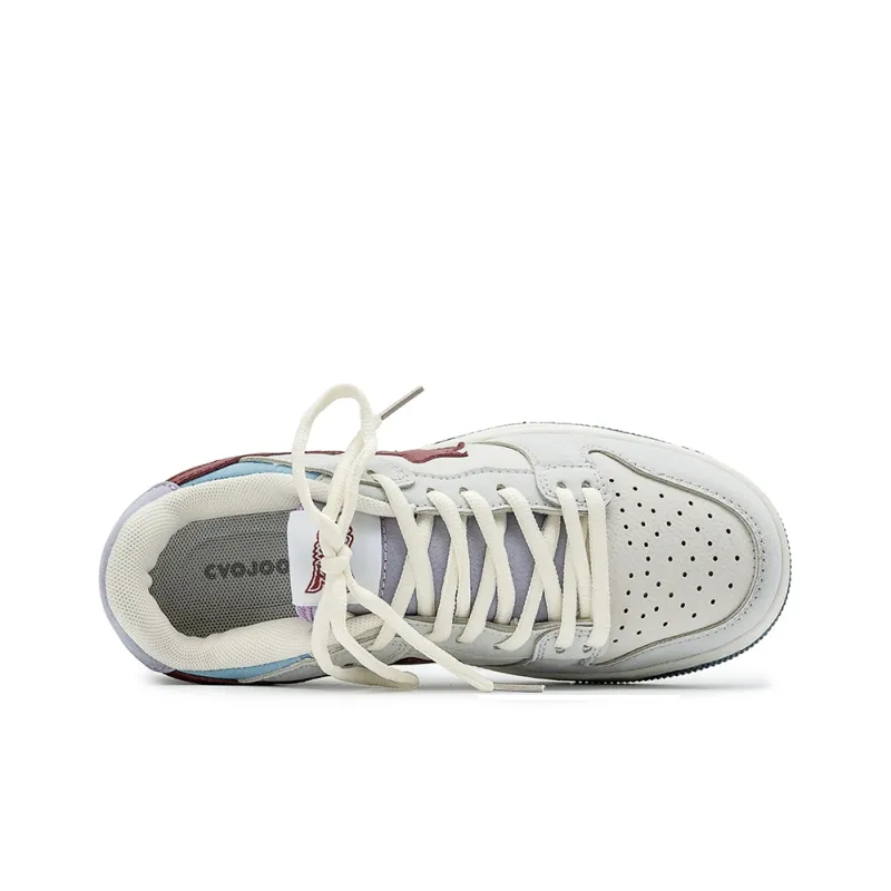 CVOJOO Gift Box Set Coverage Low Top Skateboard Shoes Unisex Light Gray Purple-2