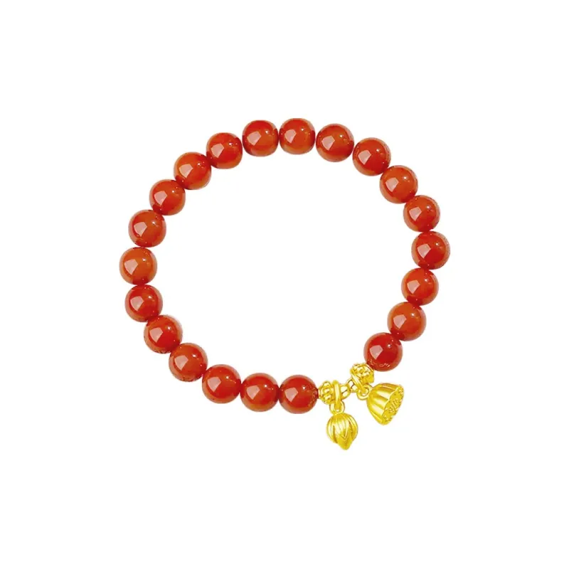 GOLDFISH ALLEY South Red Agate Fine Jade Bracelets Women's-5