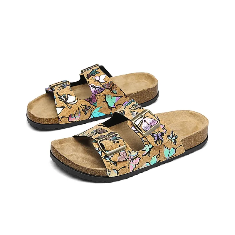 OUBT Slide Slippers Women's Multicolor Butterfly/Shimmering Butterfly-7