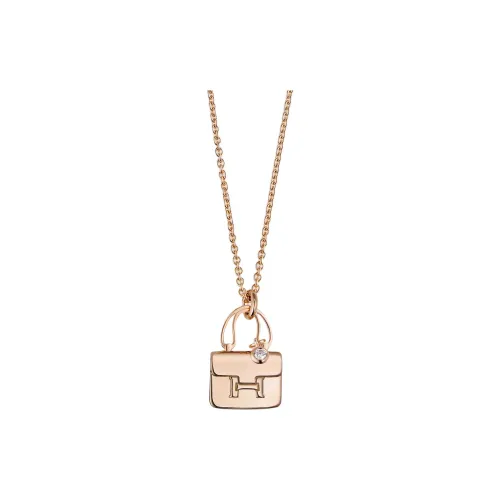 HERMES Constance Necklaces Women's Rose Gold