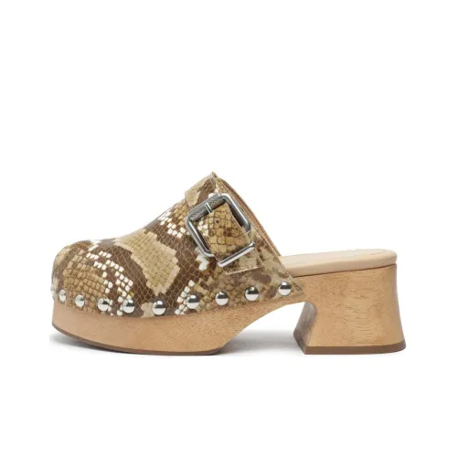 Schutz Closed Toe Slippers 6cm Women's Umber