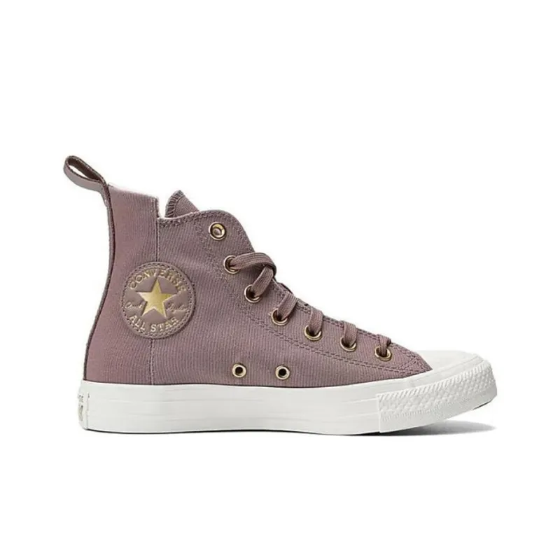 Converse Anti-Slip Wear-Resistant High-Top Canvas Shoes Unisex Taupe-1
