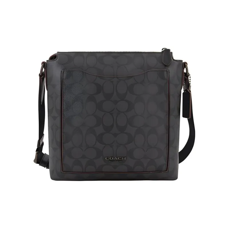 COACH Beckett Canvas With Leather Document Messenger Bag Shoulder Bag Crossbody Bag Men's Black-0