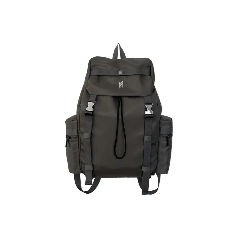NOMK Nylon Backpack Unisex Black/Gray/Green/Blue-3
