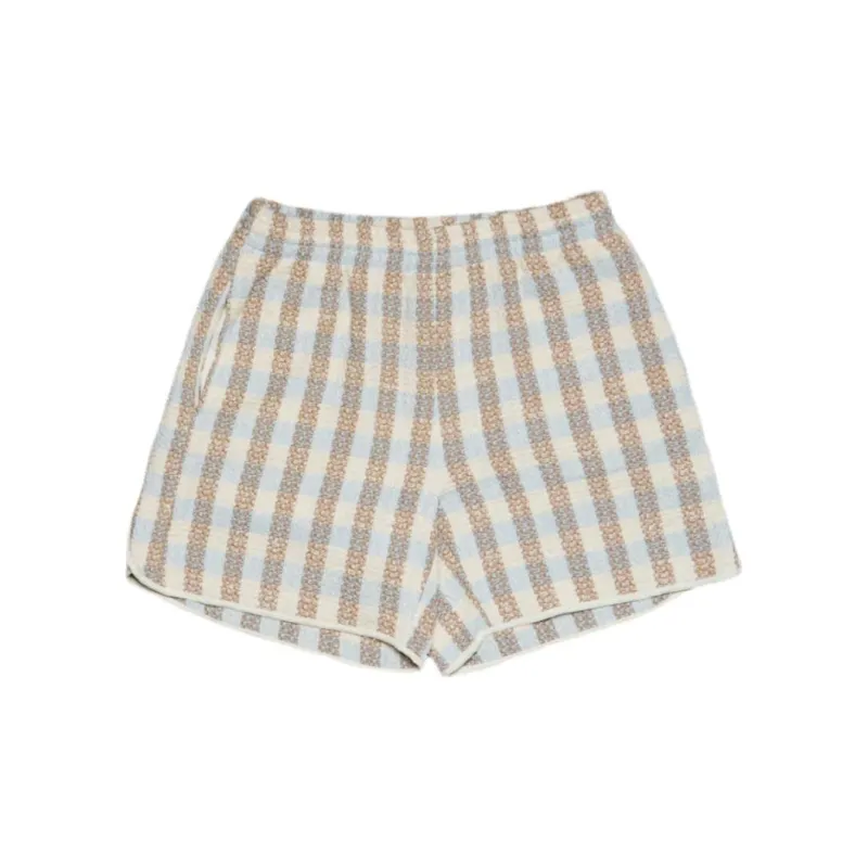 Blue Sky Inn Checked Bouclé Shorts-1