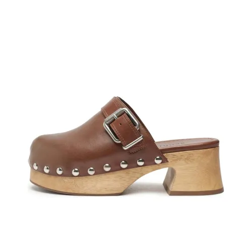 Schutz Closed Toe Slippers 6cm Women's Brown