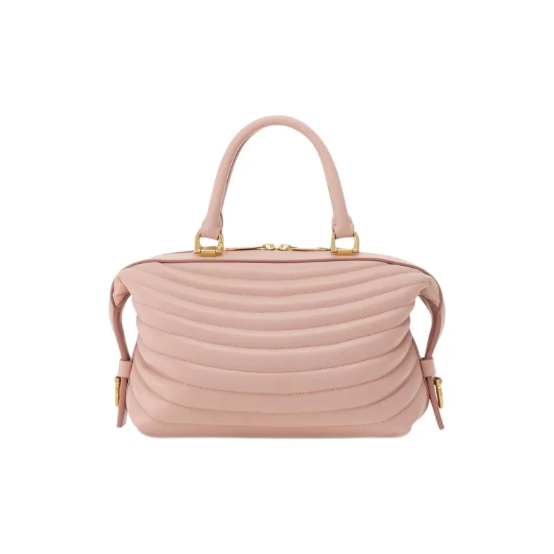 FERRAGAMO Calfskin Bowling Bag, Handbag Trumpets Women's Pink-0