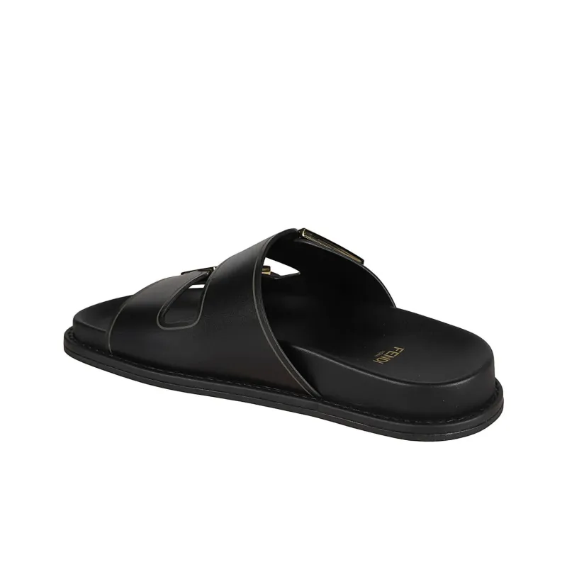 FENDI Slide Slippers Women's Black-3