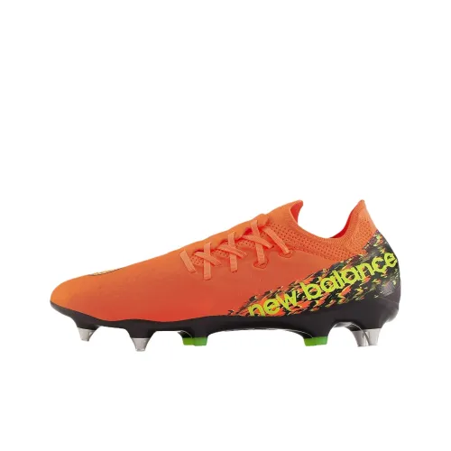 New Balance Furon V7 SG Metal Long Studs Slip-Resistant Soccer Shoes Unisex Orange Green