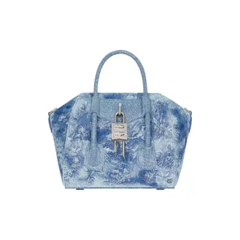 Givenchy Antigona Lock Denim Shoulder Bag Crossbody Bag Handbag Mini Women's Medium Blue