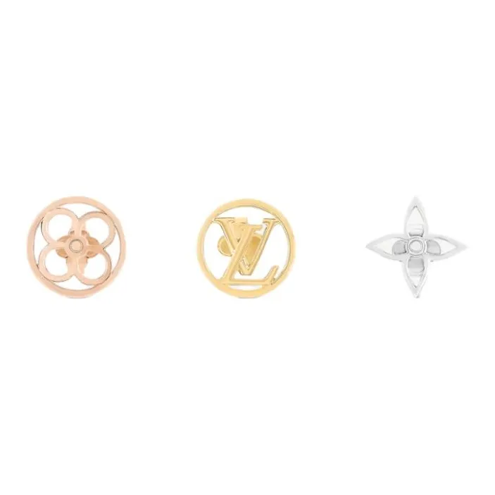 LOUIS VUITTON Metal Stud Earrings Women's Gold/Rose Gold/Silver-0